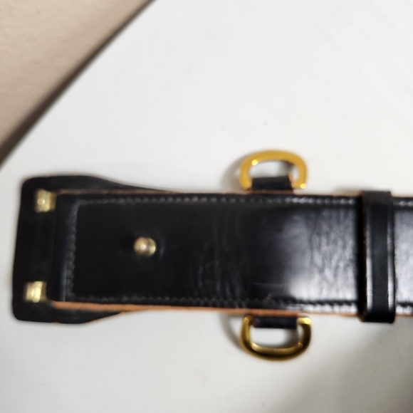 British Military Black/Brass Genuine Bridle Cowhide Leather Sam Browne Belt |44| - Picture 8 of 14